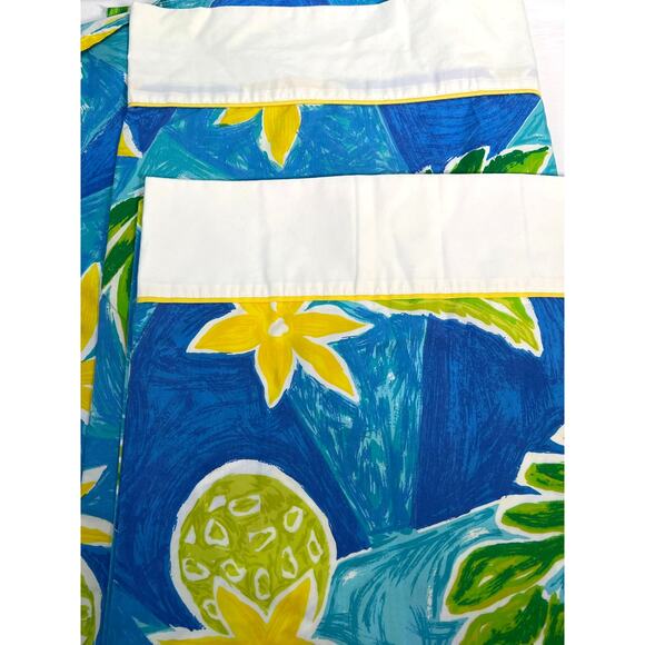 Vtg Fieldcrest Adrienne Vittadini Twin Sheet Set + Euro Shams Bright Tropical - Picture 4 of 9
